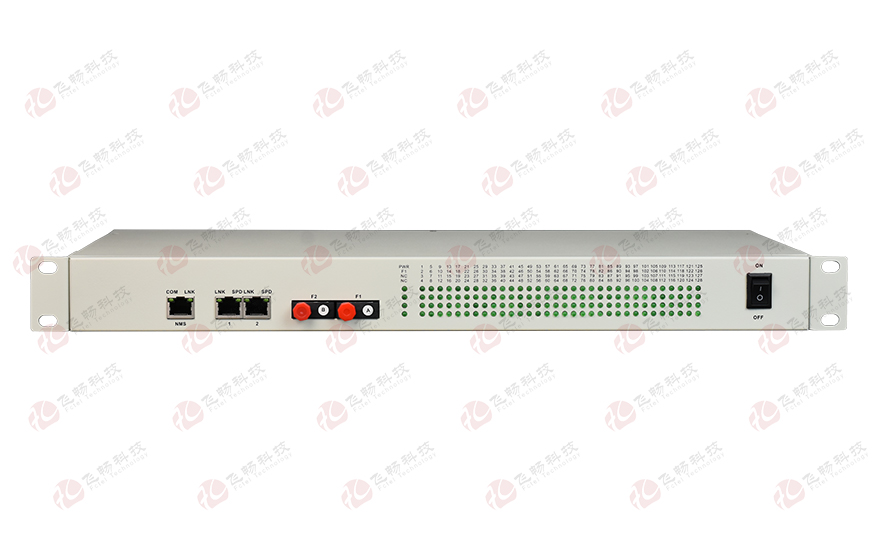 飛暢科技-19英寸機(jī)架式 128路開關(guān)量（帶LED指示） 光端機(jī)